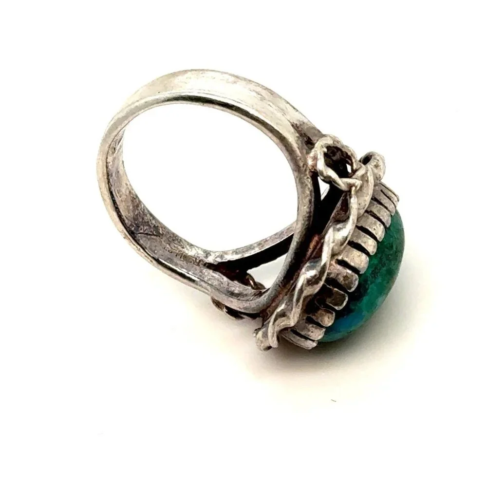 Sterling Silver Chrysocolla Stone‎ Ring
